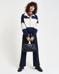 Piqué Rugger med struktur og farveblokke