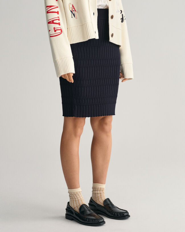 Tekstureret strikket nederdel