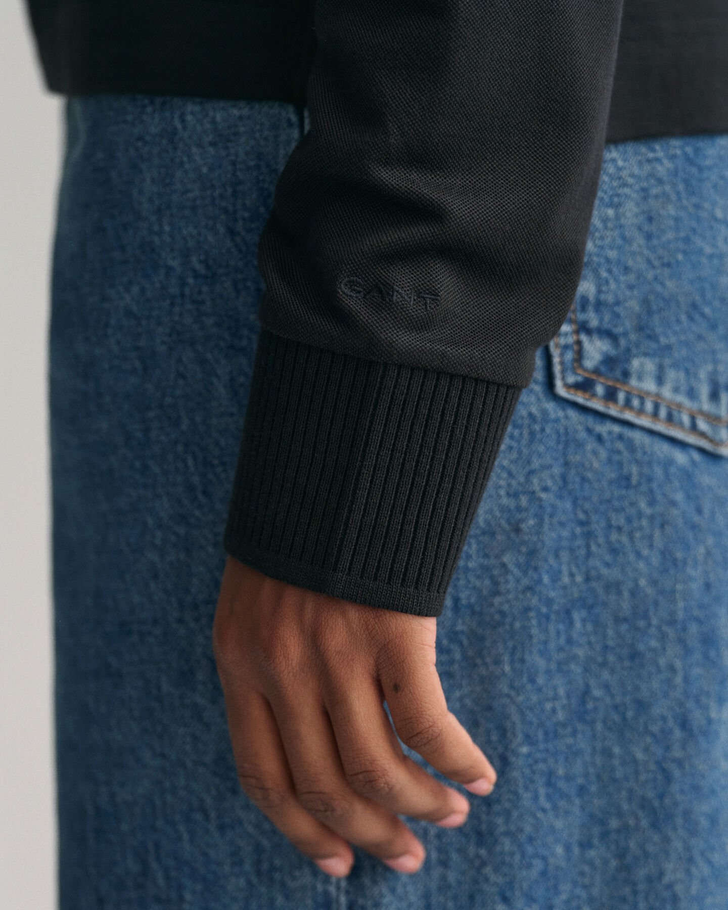 Detail langærmet poloskjorte med krave