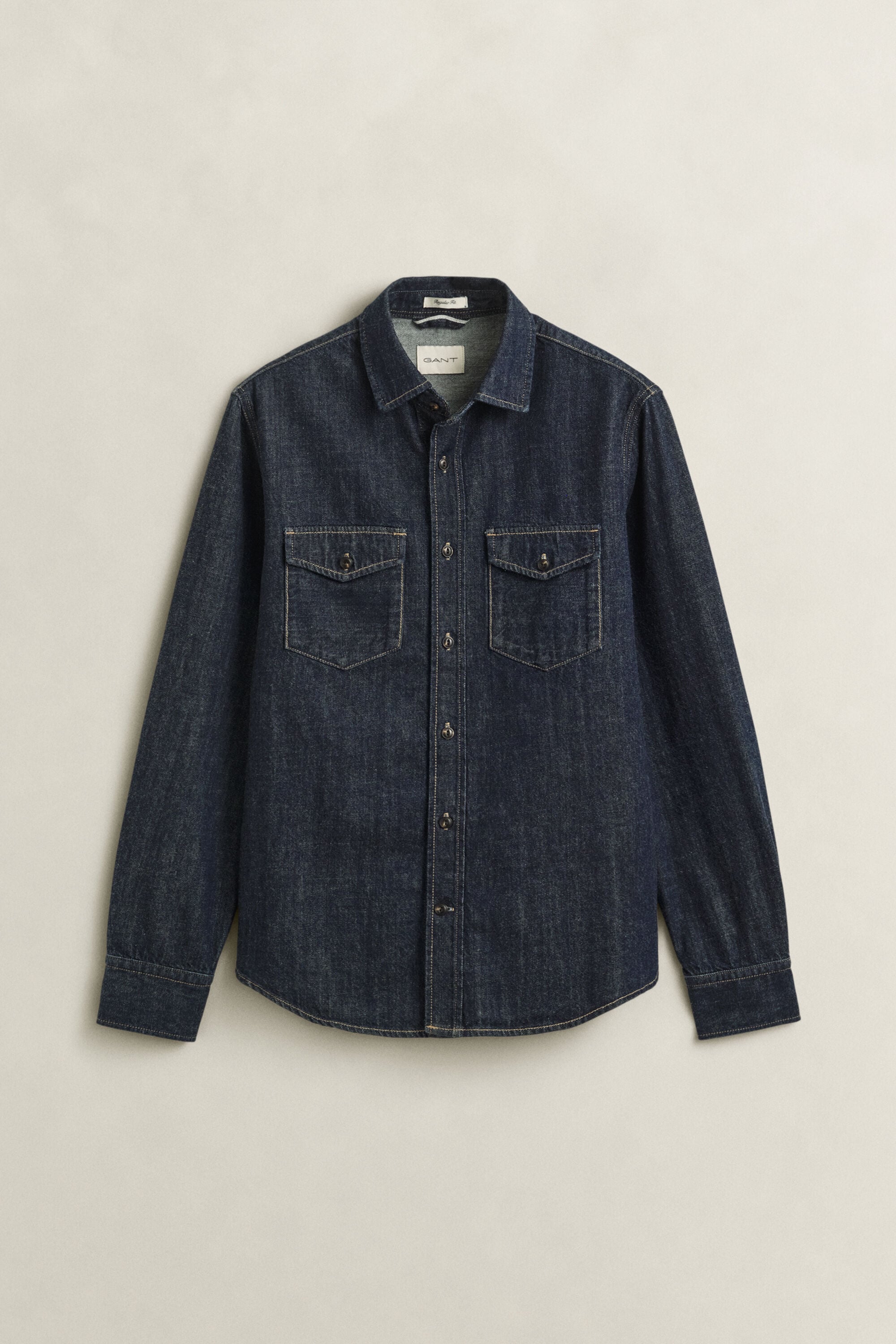 Denim skjorte med ægkant