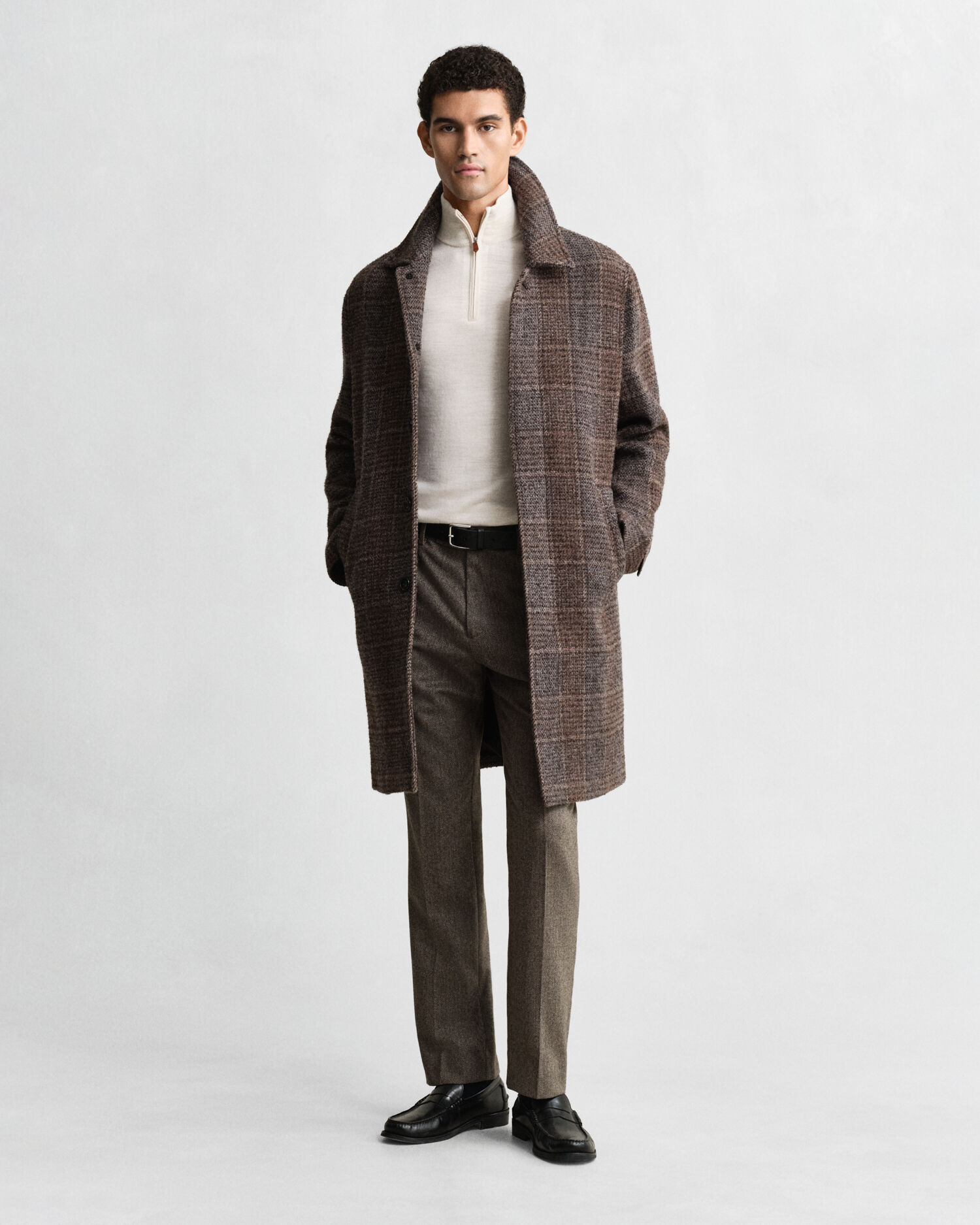 Sweater med halv lynlås i ekstra fin merinould