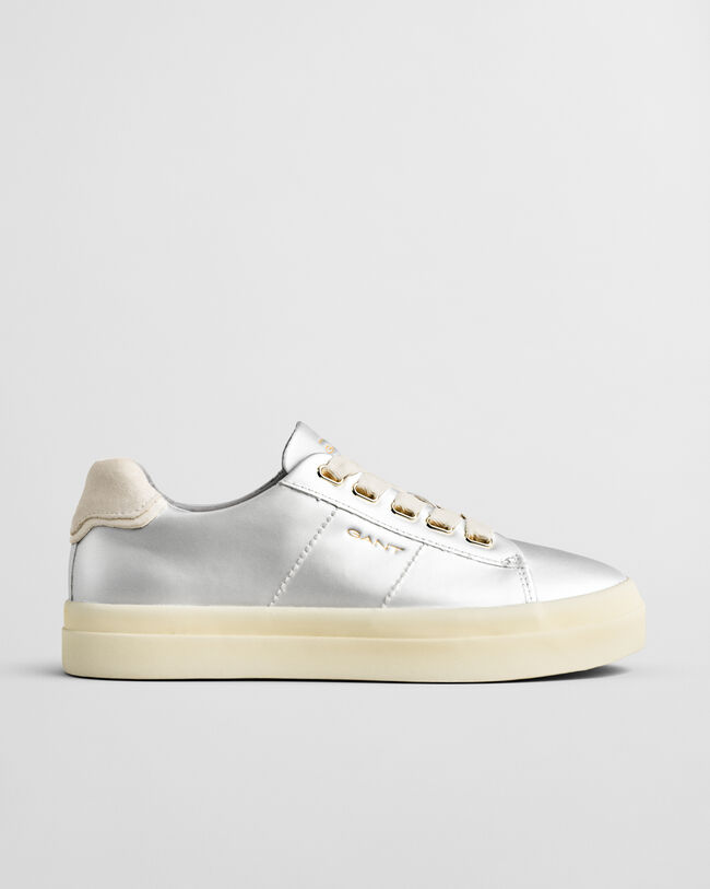 Avona metalliske l&aelig;dersneakers