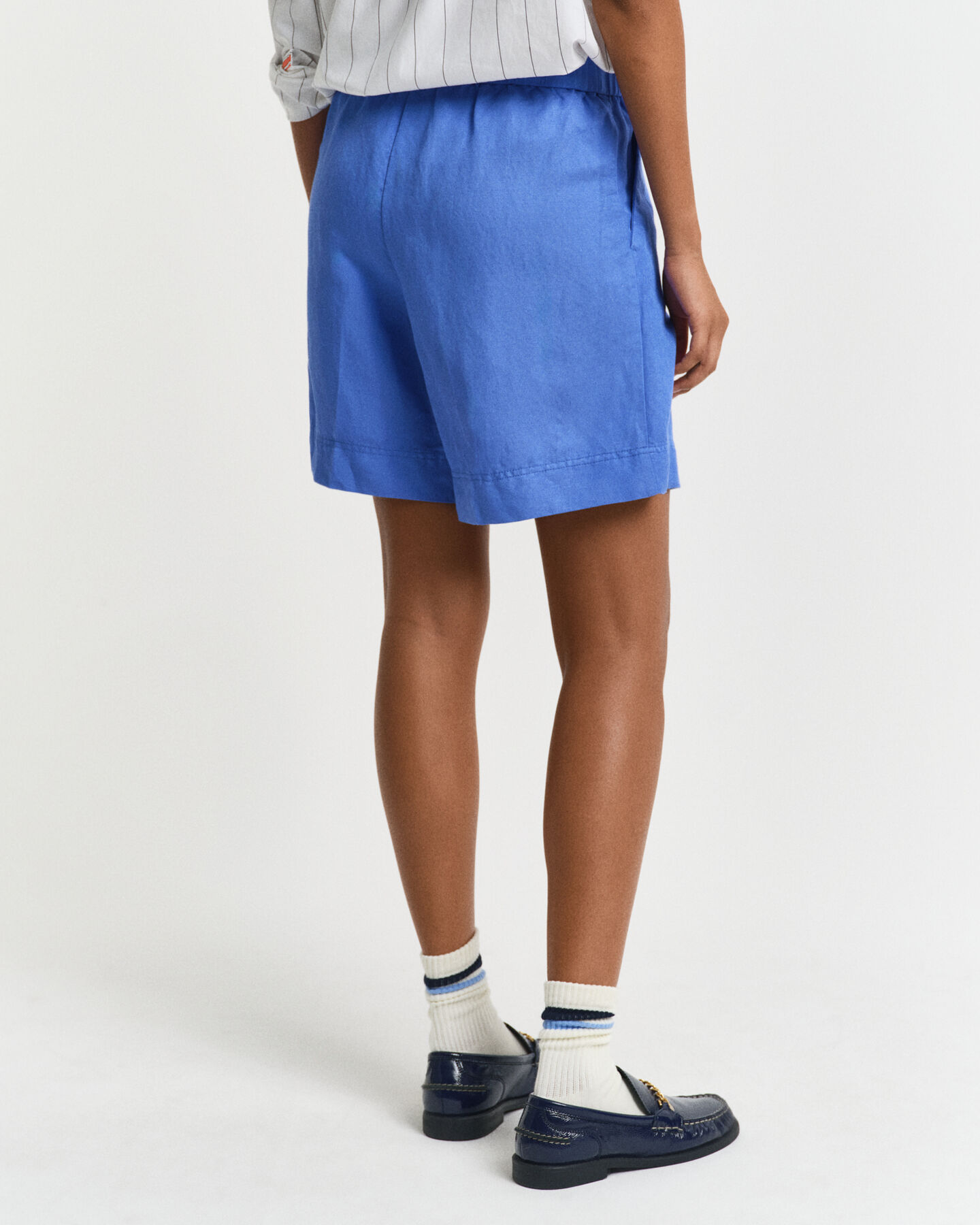 Relaxed fit pull-on shorts i hørblanding