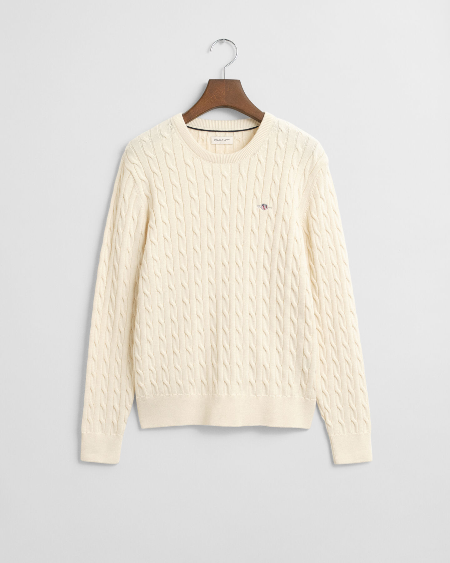 Teens Shield crewneck sweater af bomuld med kabelstrik
