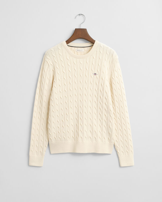 Teens Shield crewneck sweater af bomuld med kabelstrik