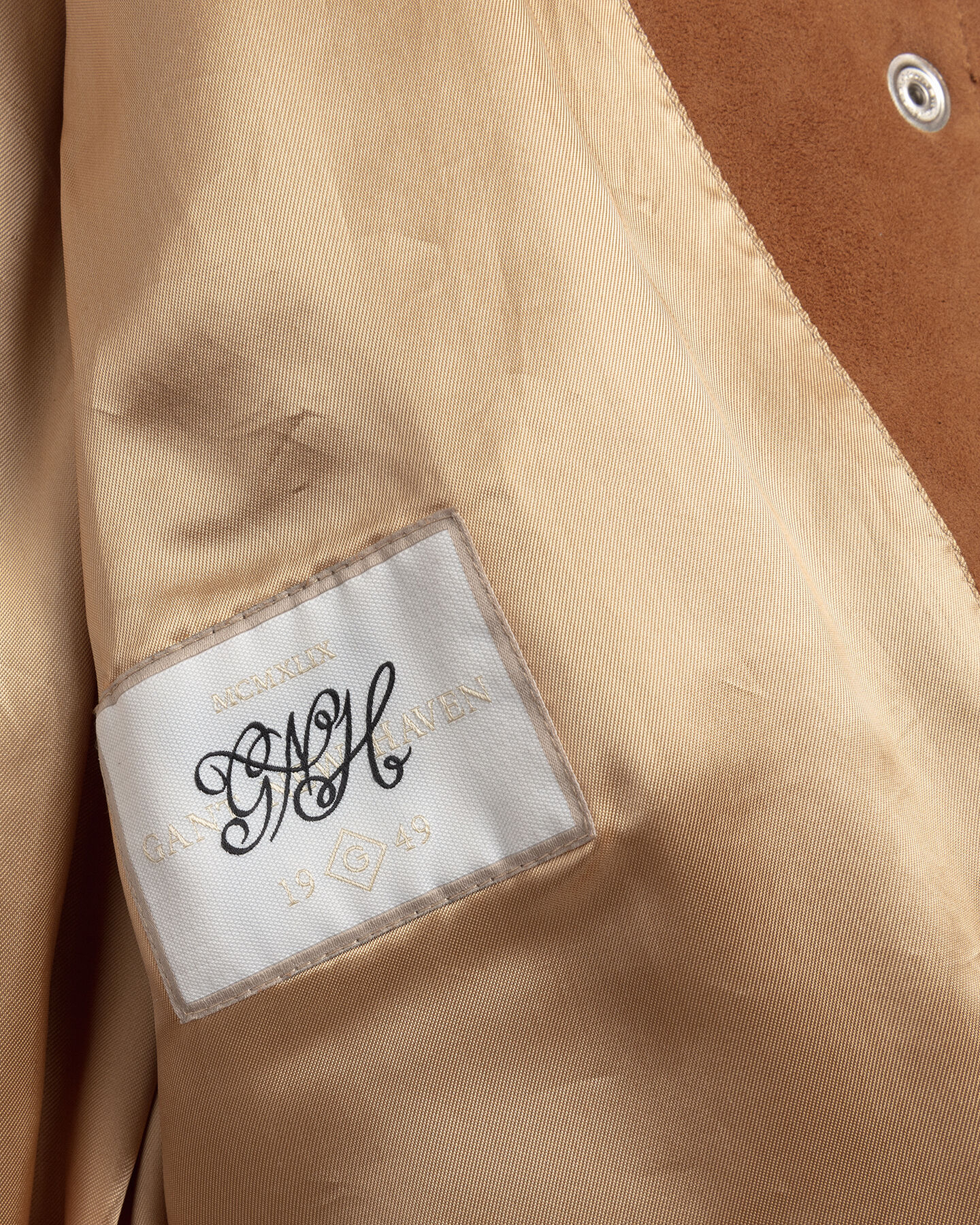 Ruskindsfrakke med bælte