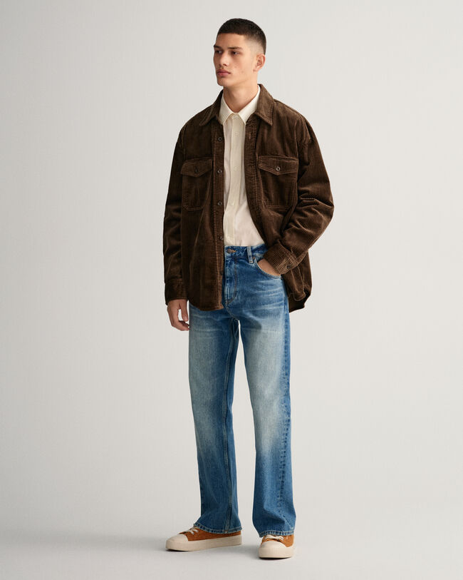 Overskjorte i jernbanefløjl