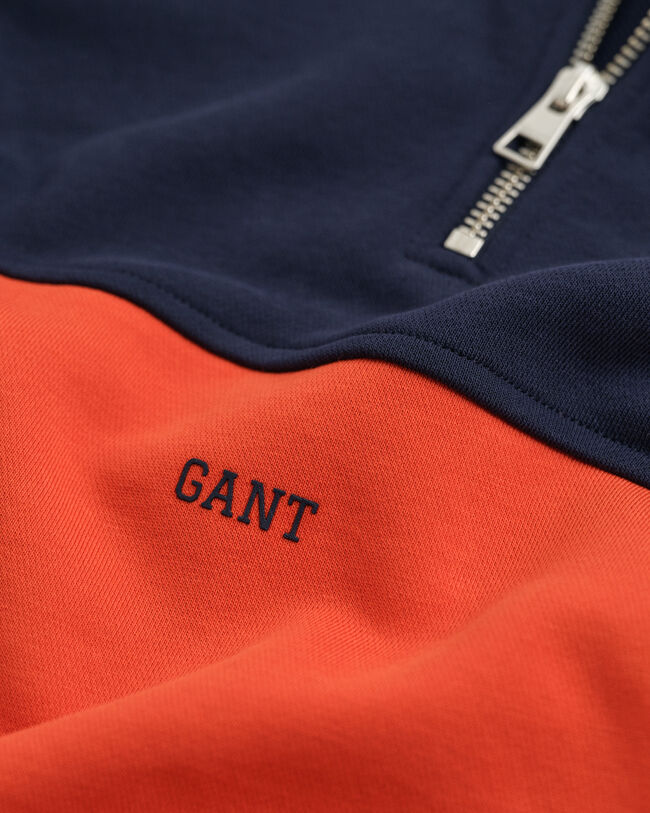 Teens sweatshirt med blokke og halv lynlås