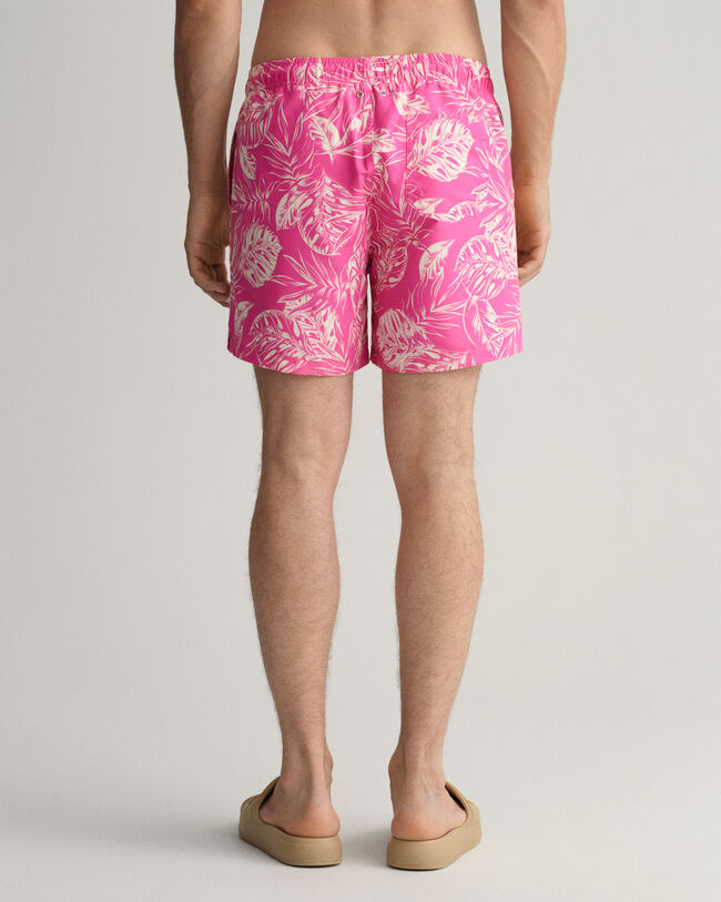 Classic fit badeshorts med Tropical Leaves-tryk