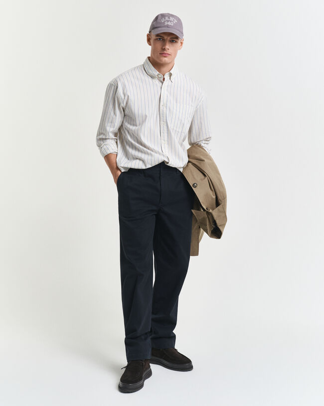 Relaxed fit Luxury Oxford skjorte med striber