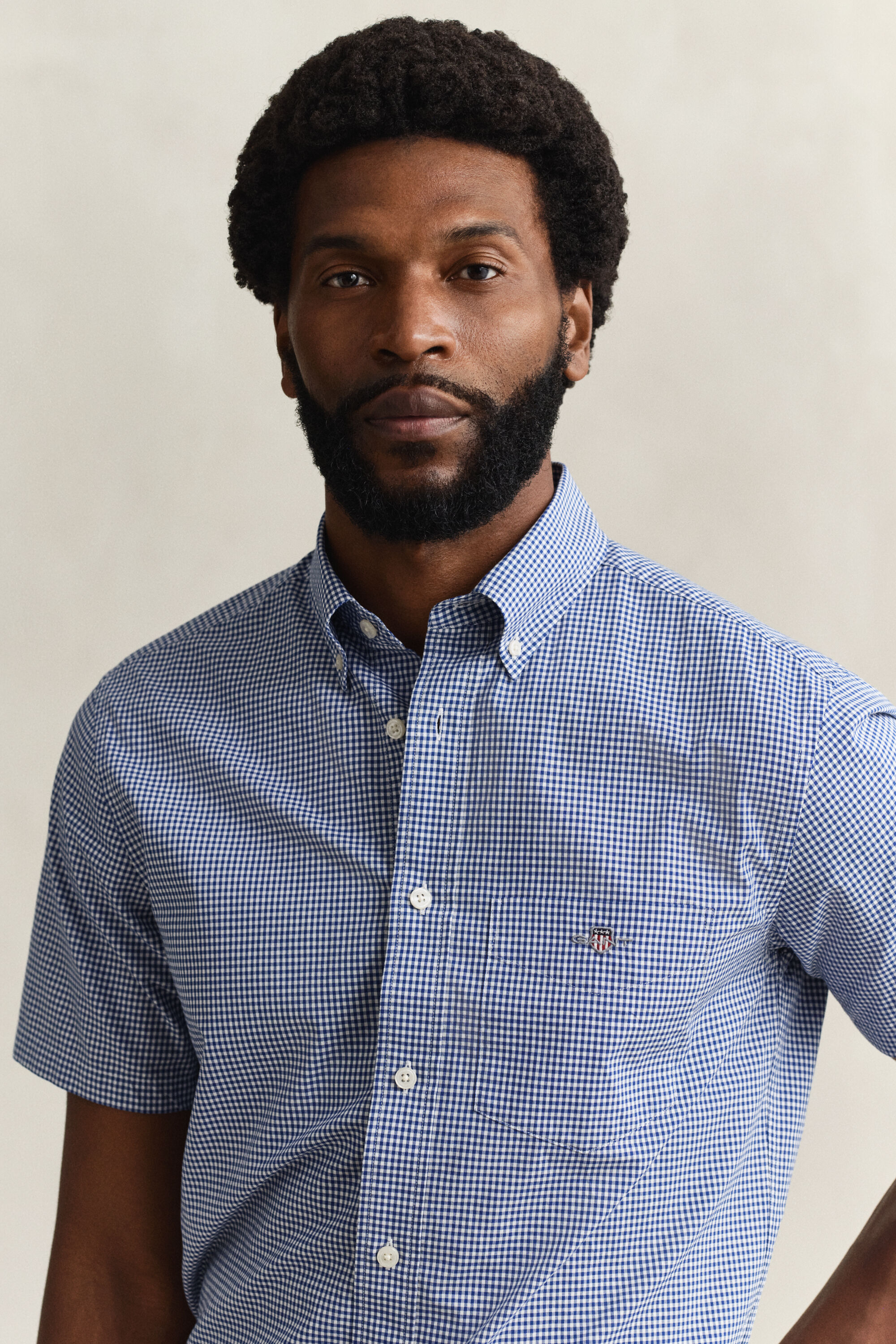 Gingham Classic Poplin Short Sleeve Shirt