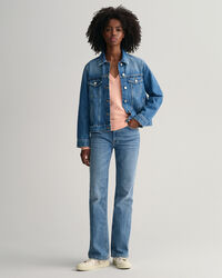 Sweater i let bomuld med V-hals