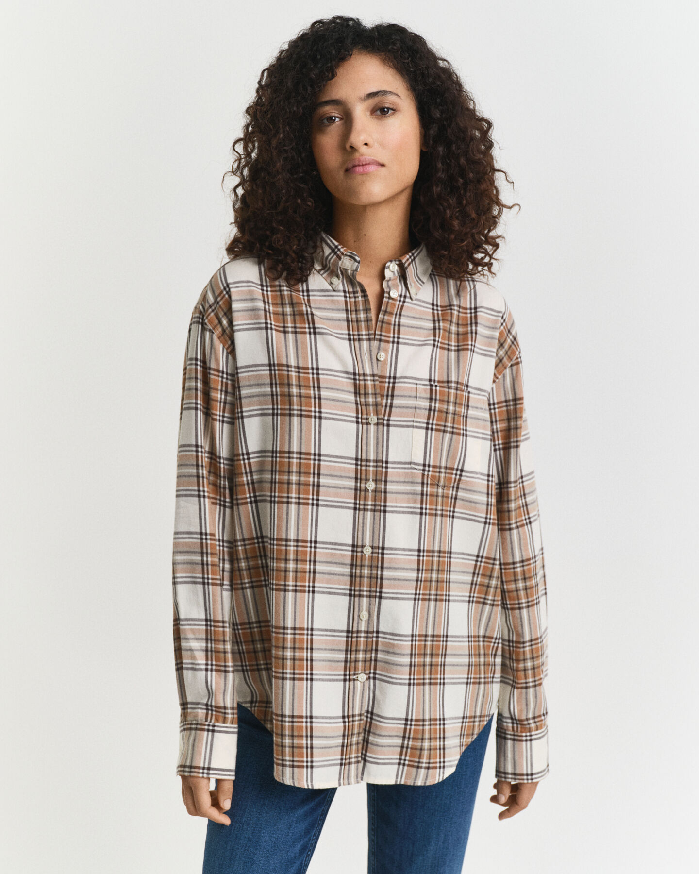 Relaxed fit ternet flannelskjorte