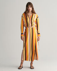 Relaxed fit stribet skjorte med bindeb&aring;nd