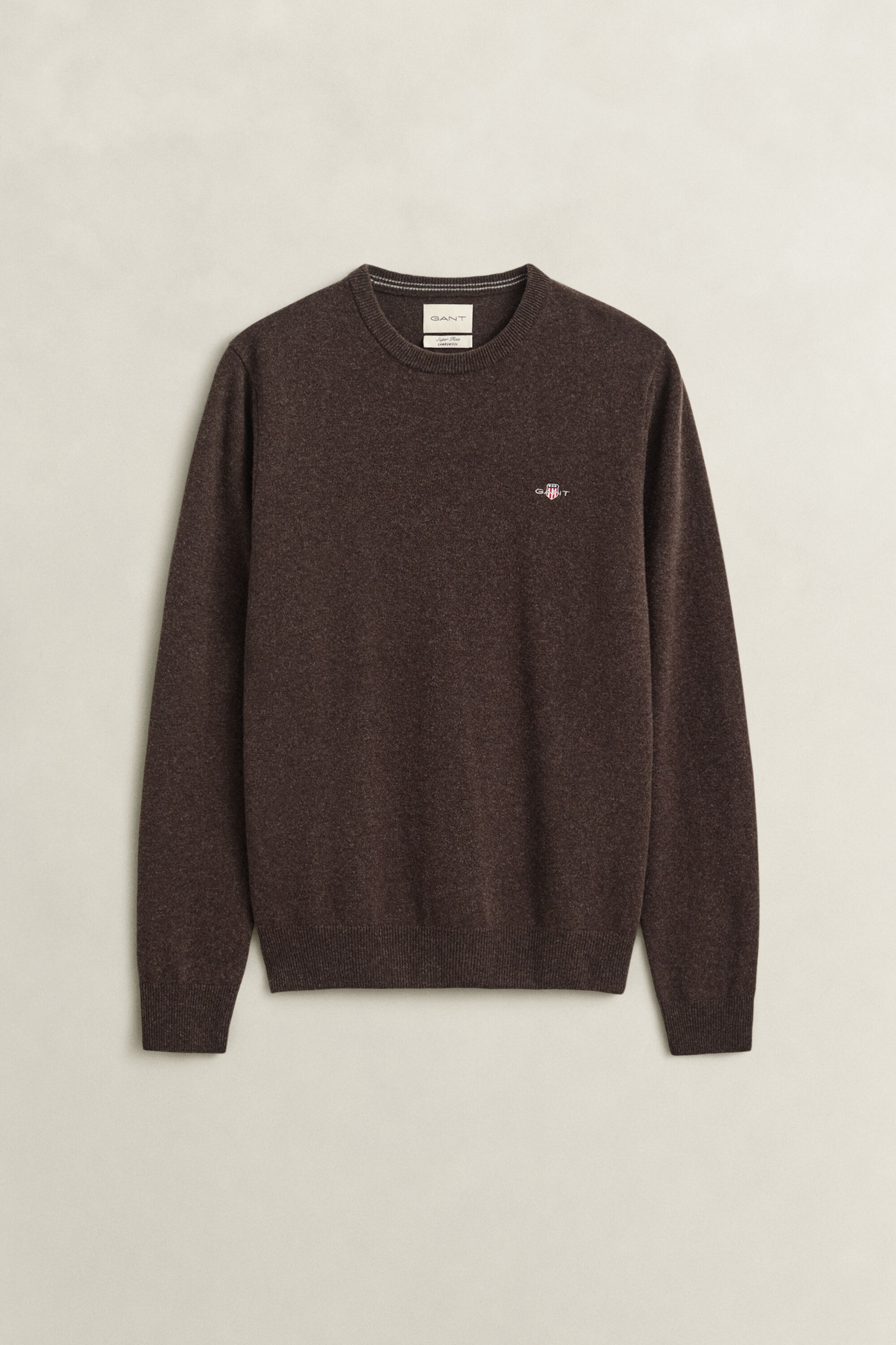 Crewneck sweater i lammeuld