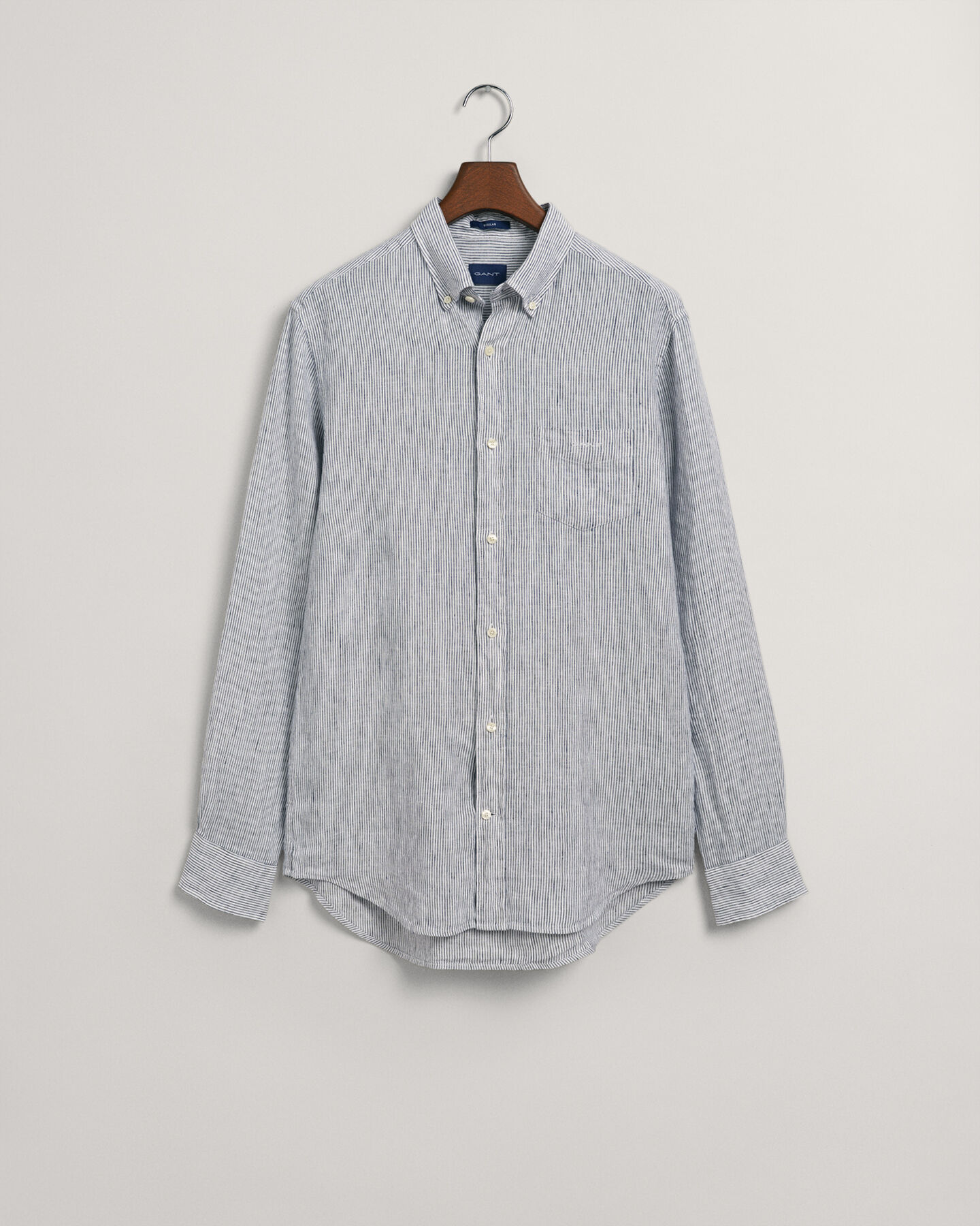 Regular fit stribet skjorte af h&oslash;r