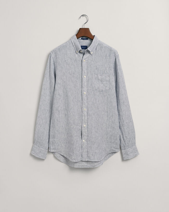 Regular fit stribet skjorte af h&oslash;r