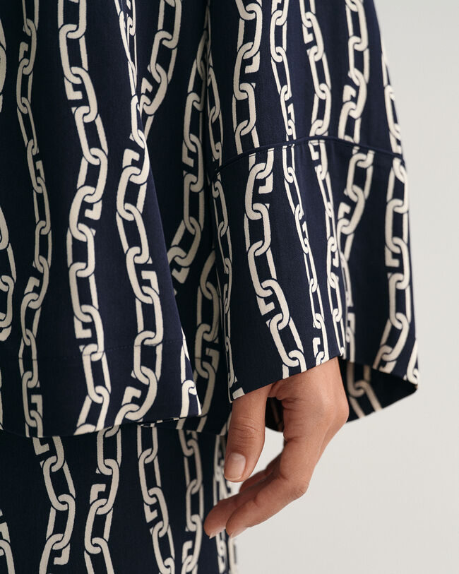 Relaxed fit pyjamasskjorte med Chain-tryk