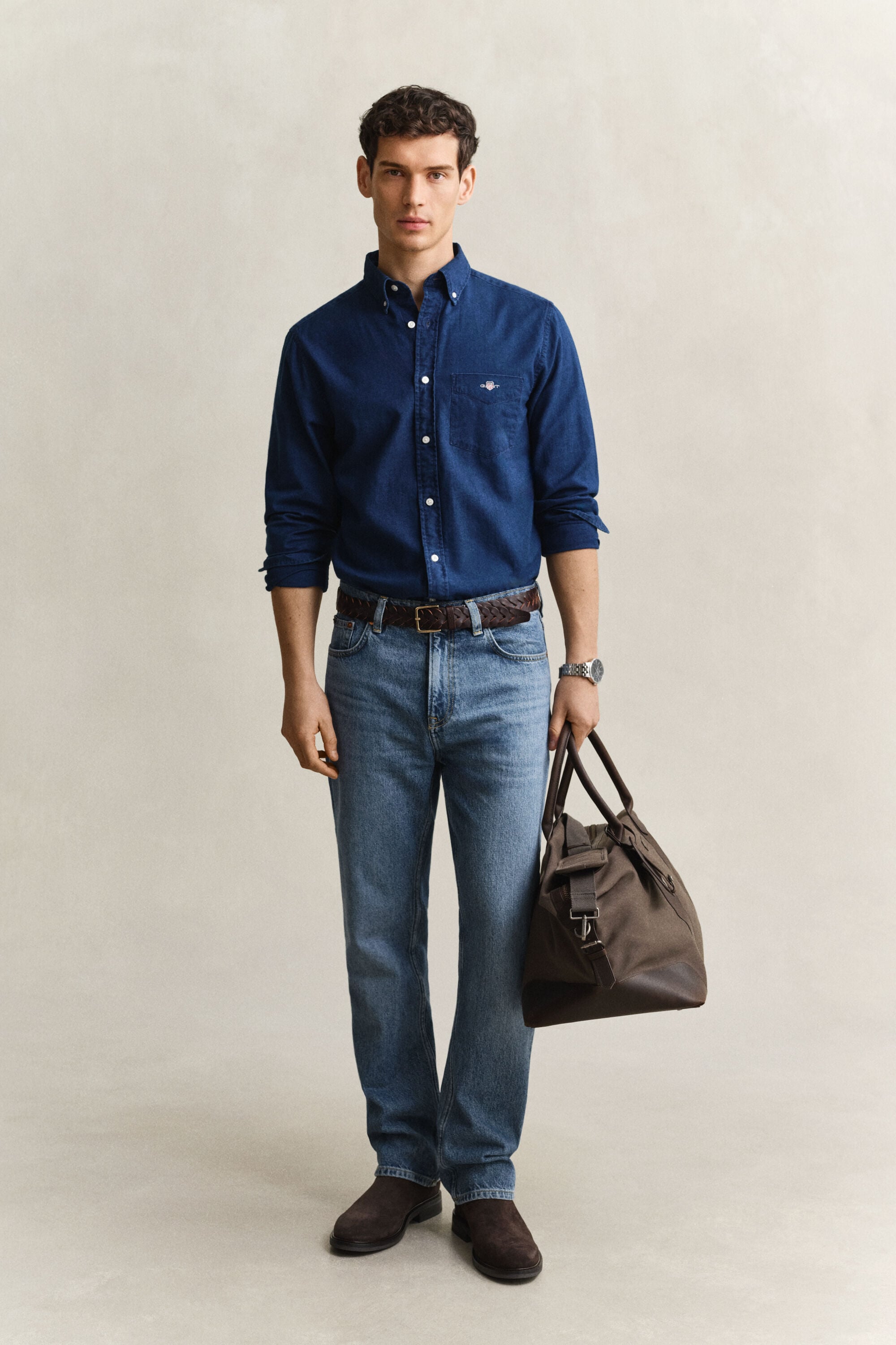 Indigo Oxford-skjorte
