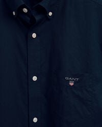 Regular fit t&aelig;tv&aelig;vet skjorte med korte &aelig;rmer