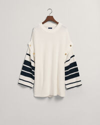 Oversized stribet sweater med crewneck