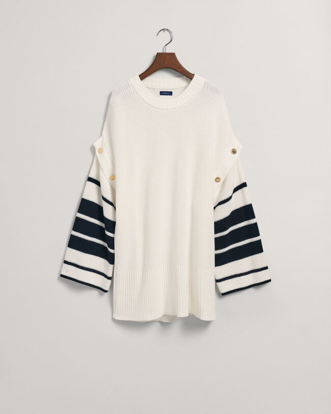 Oversized stribet sweater med crewneck