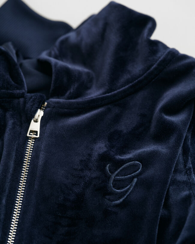 Teen Girls h&aelig;ttetr&oslash;je med lynl&aring;s i velour