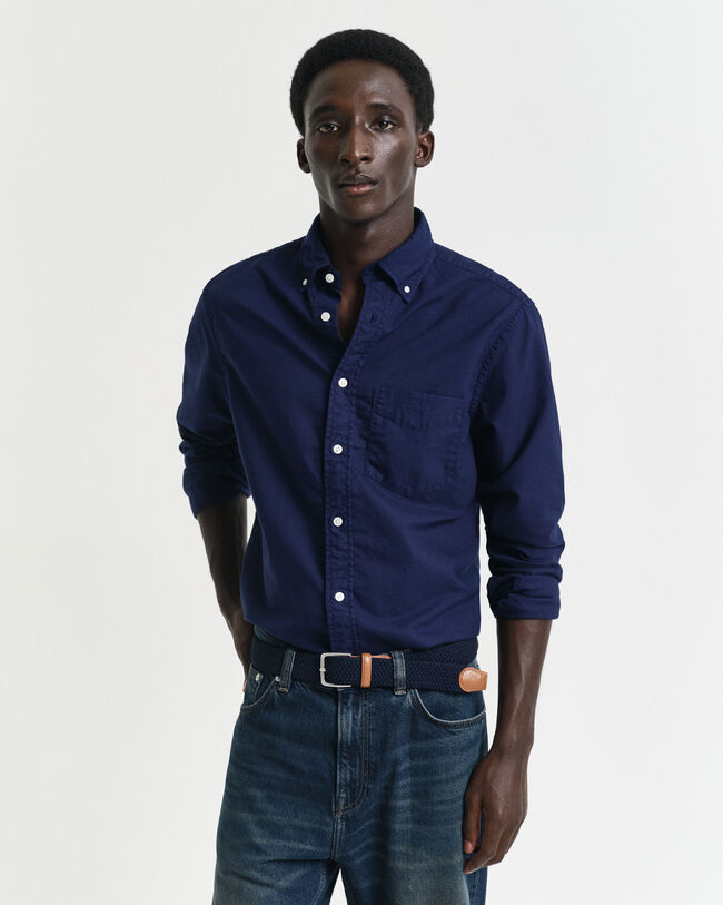 Regular fit garment-farvet Archive Oxford skjorte