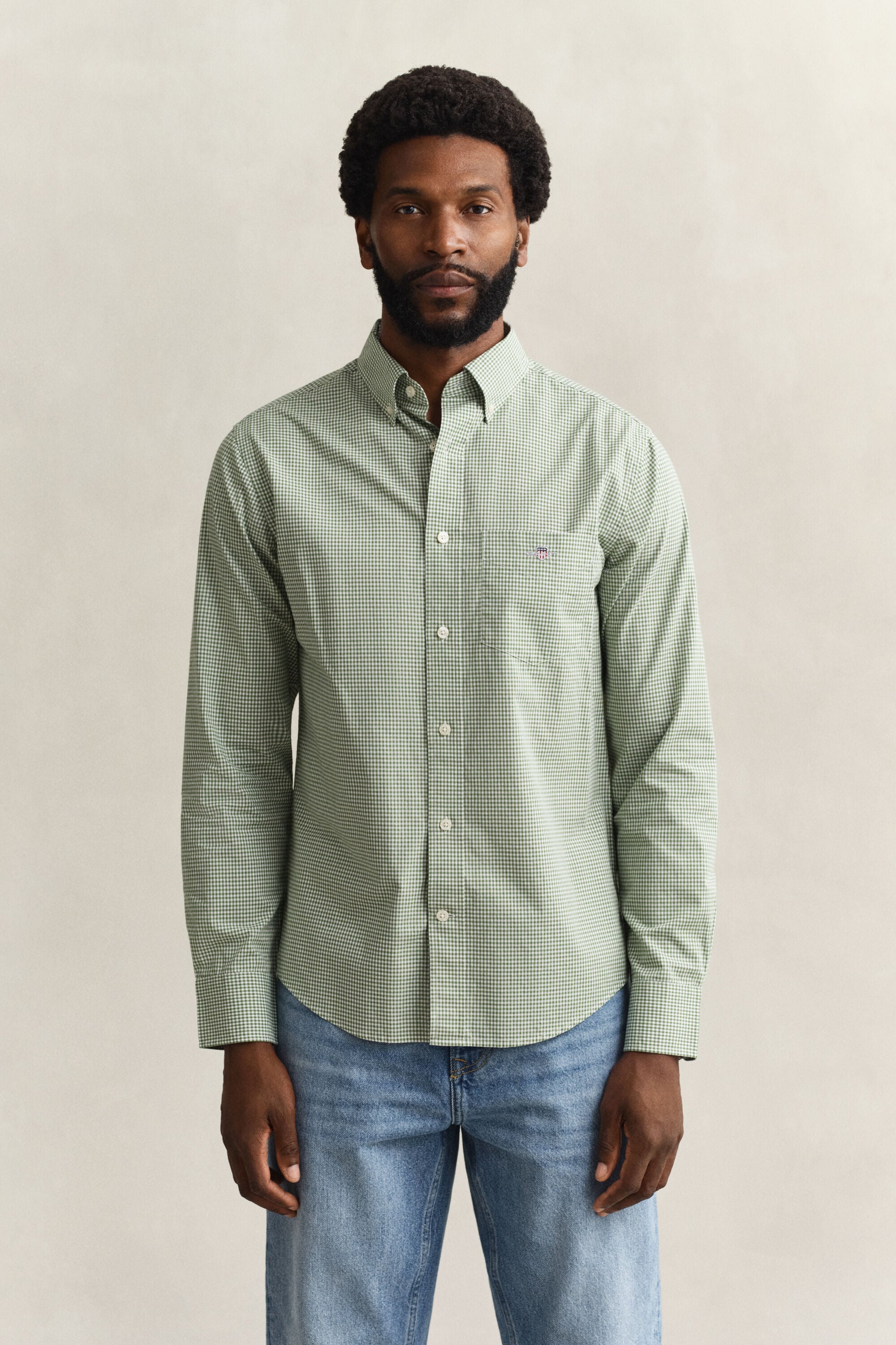 Gingham klassisk poplin-skjorte