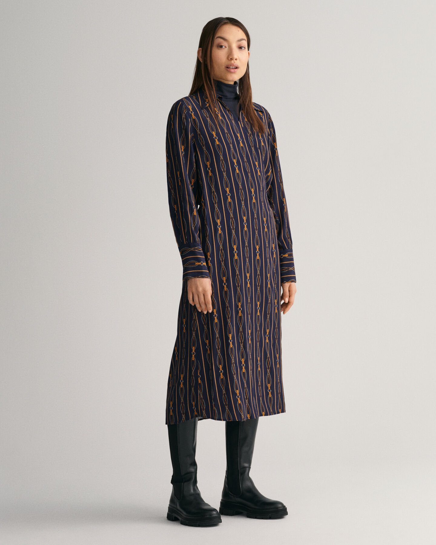 Regular fit Rope-stribet slå-om kjole