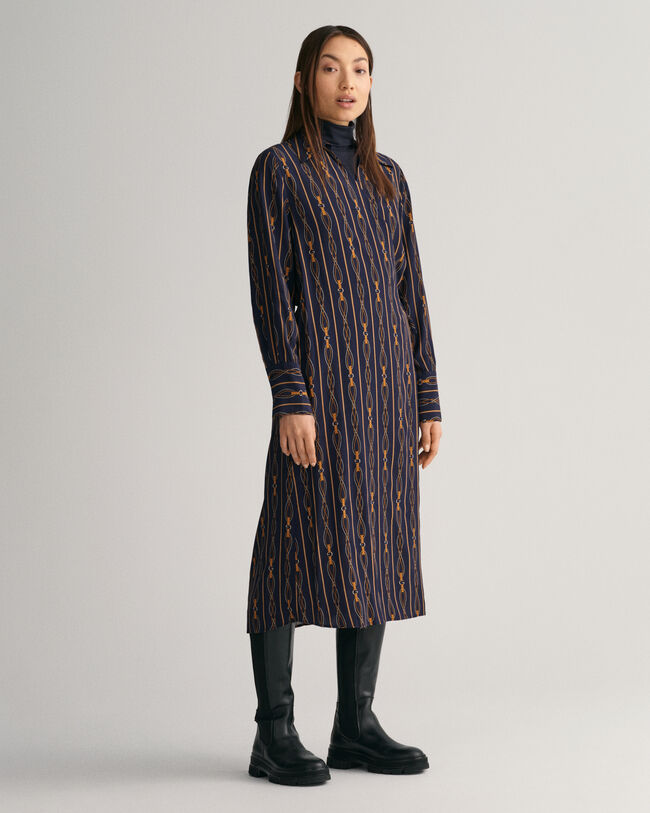 Regular fit Rope-stribet slå-om kjole