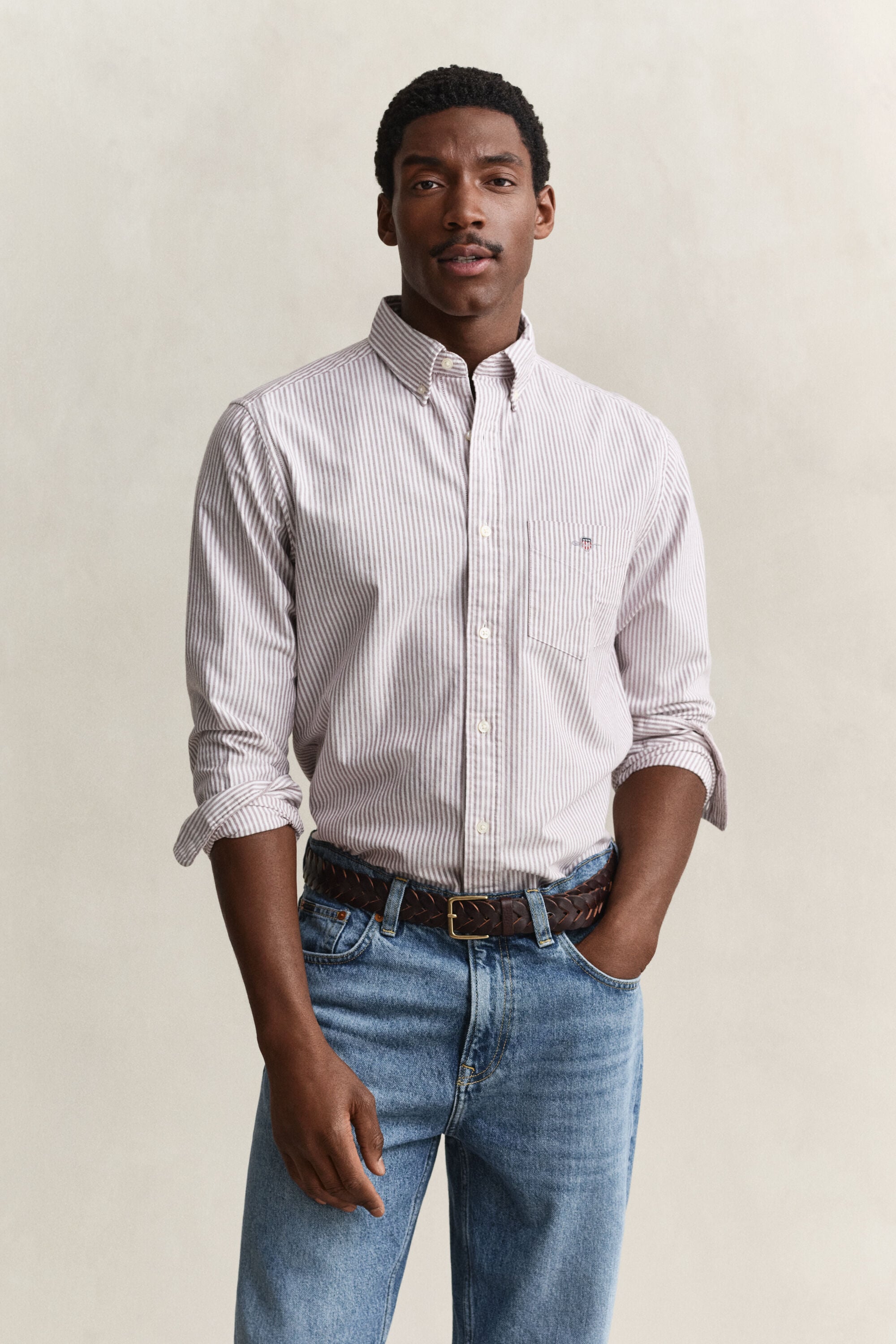 Classic Regular Oxford skjorte med striber