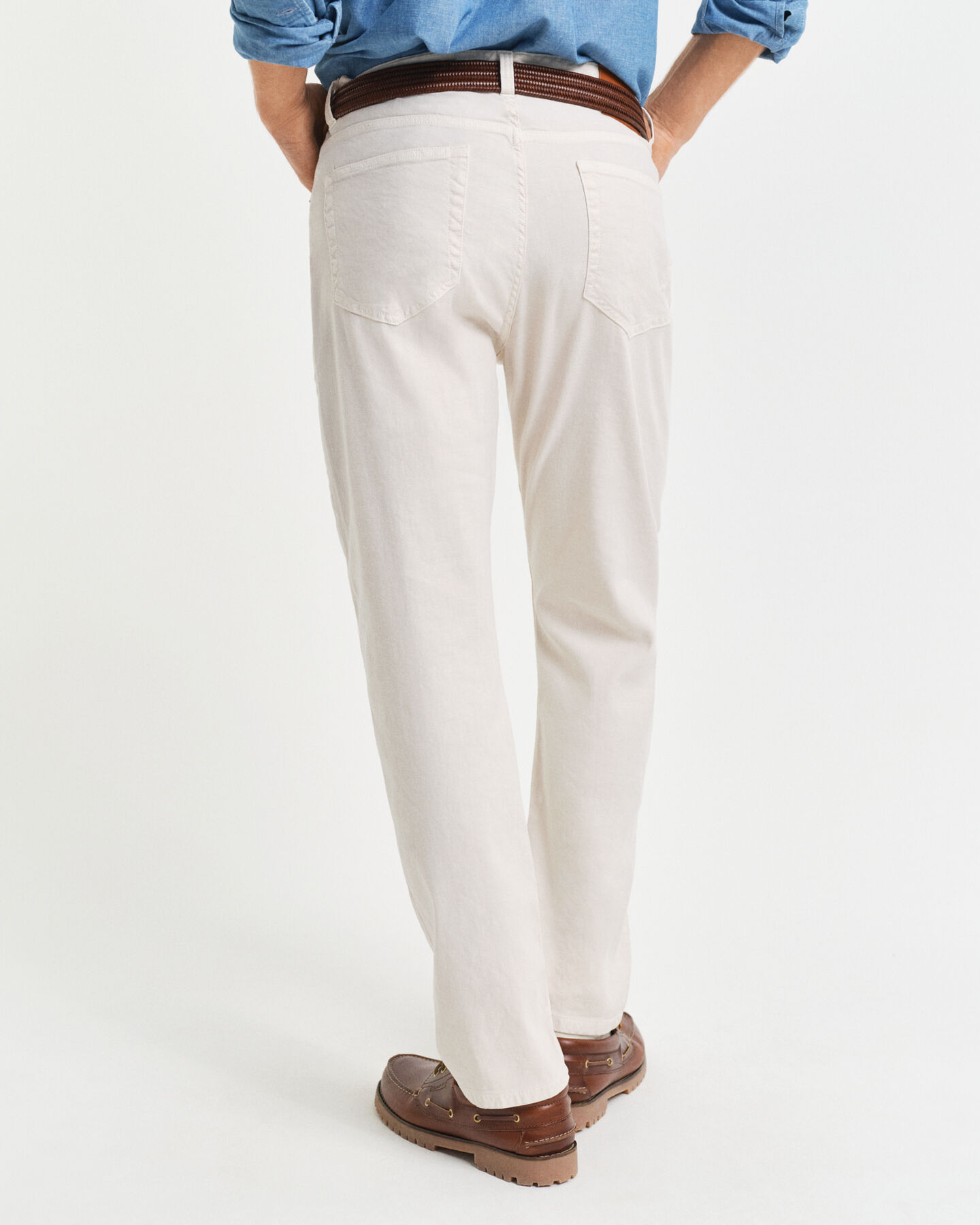 Regular fit jeans af bomuld og h&oslash;r