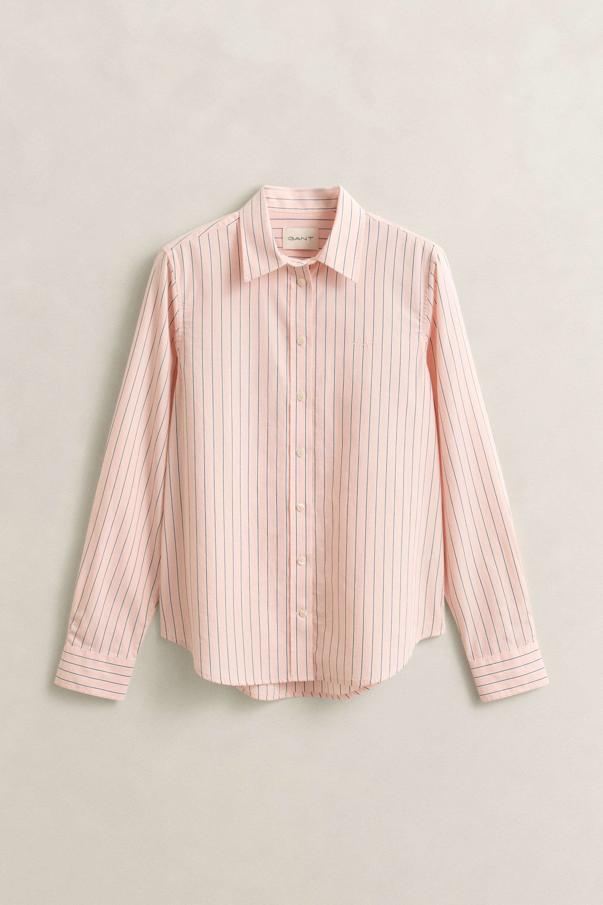 Regular fit klassisk stribet poplin-skjorte
