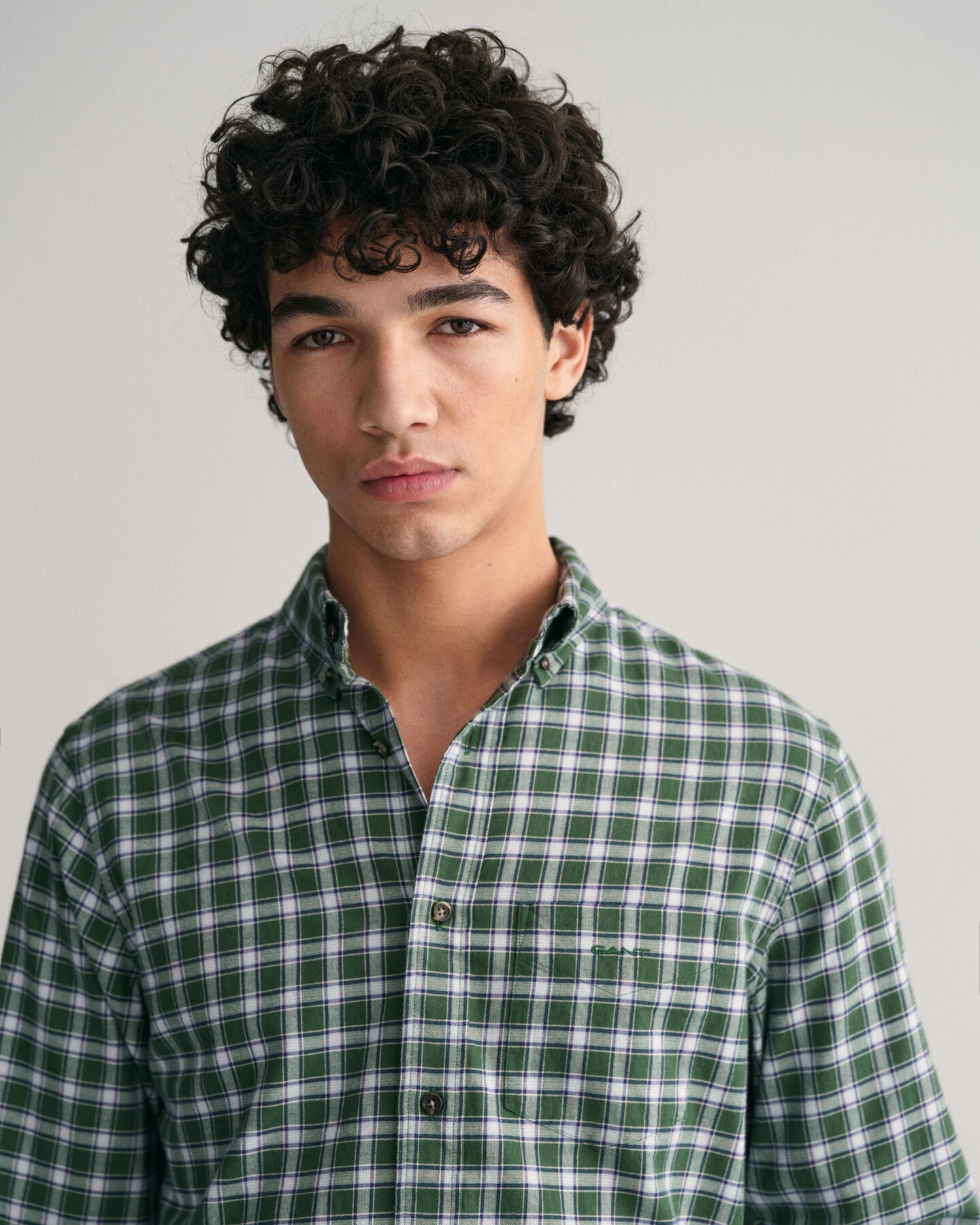 Regular fit flannelskjorte med mikrotern