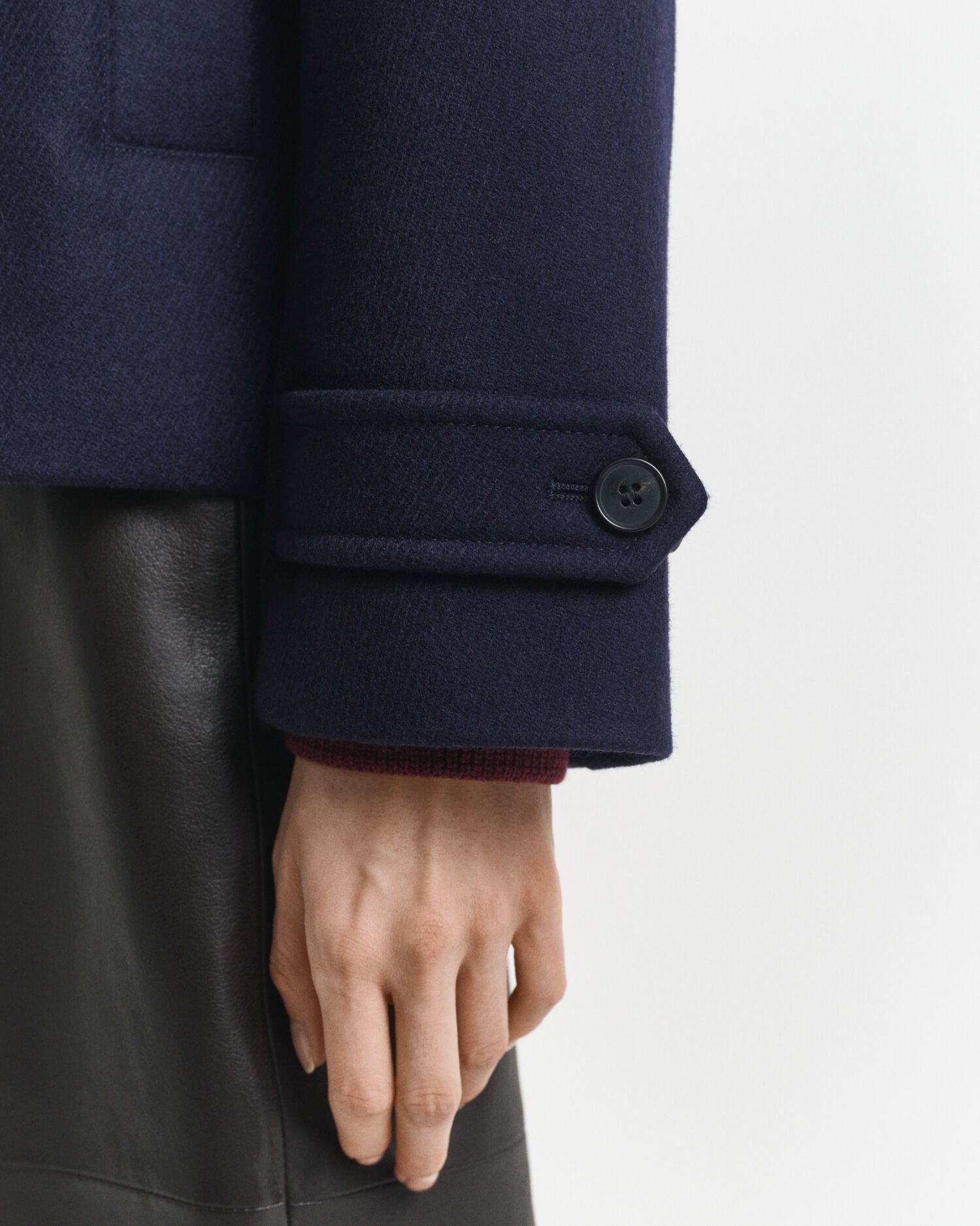 Kort bilfrakke i uldblanding