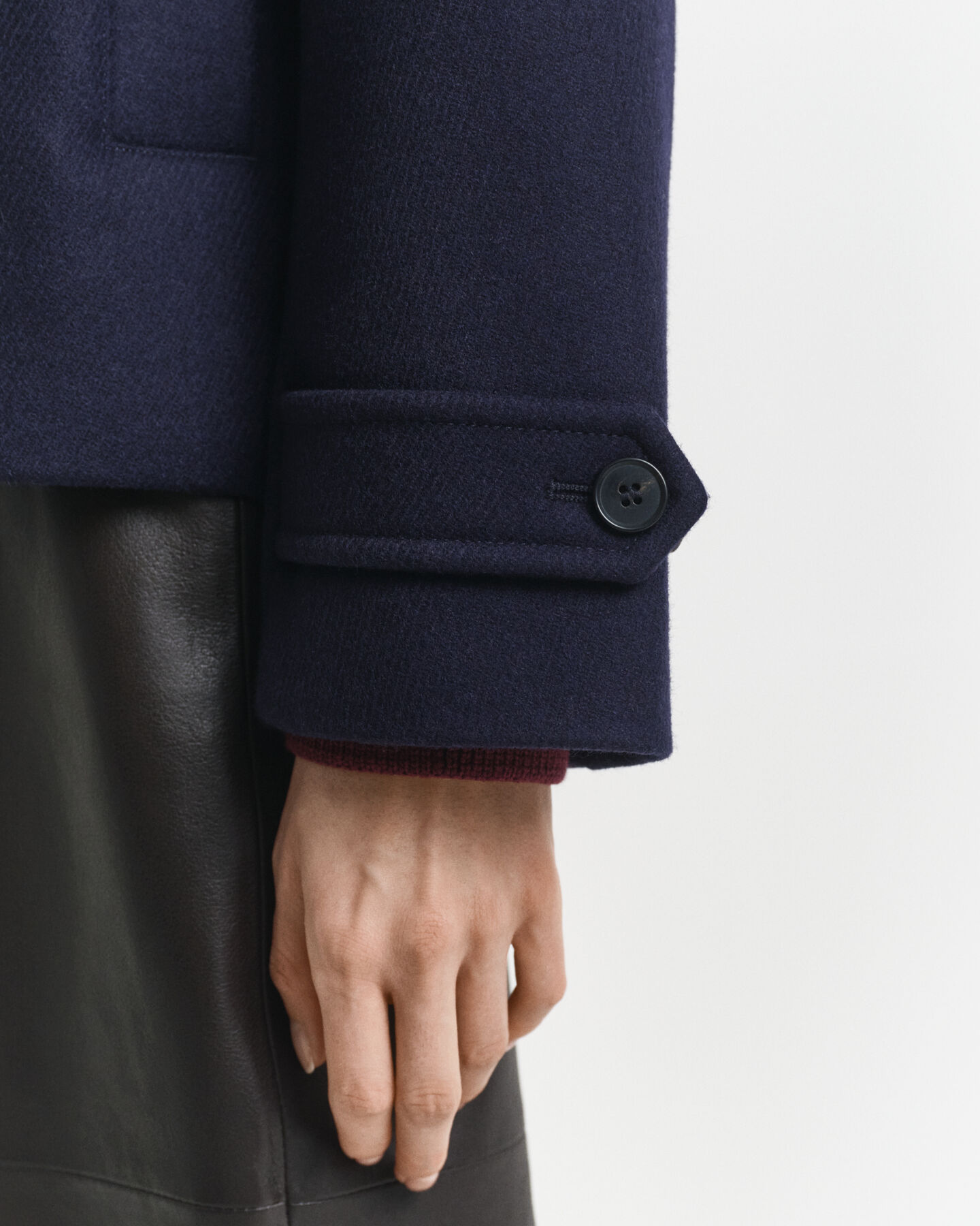 Kort bilfrakke i uldblanding