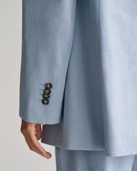 Regular fit hørblazer med stræk