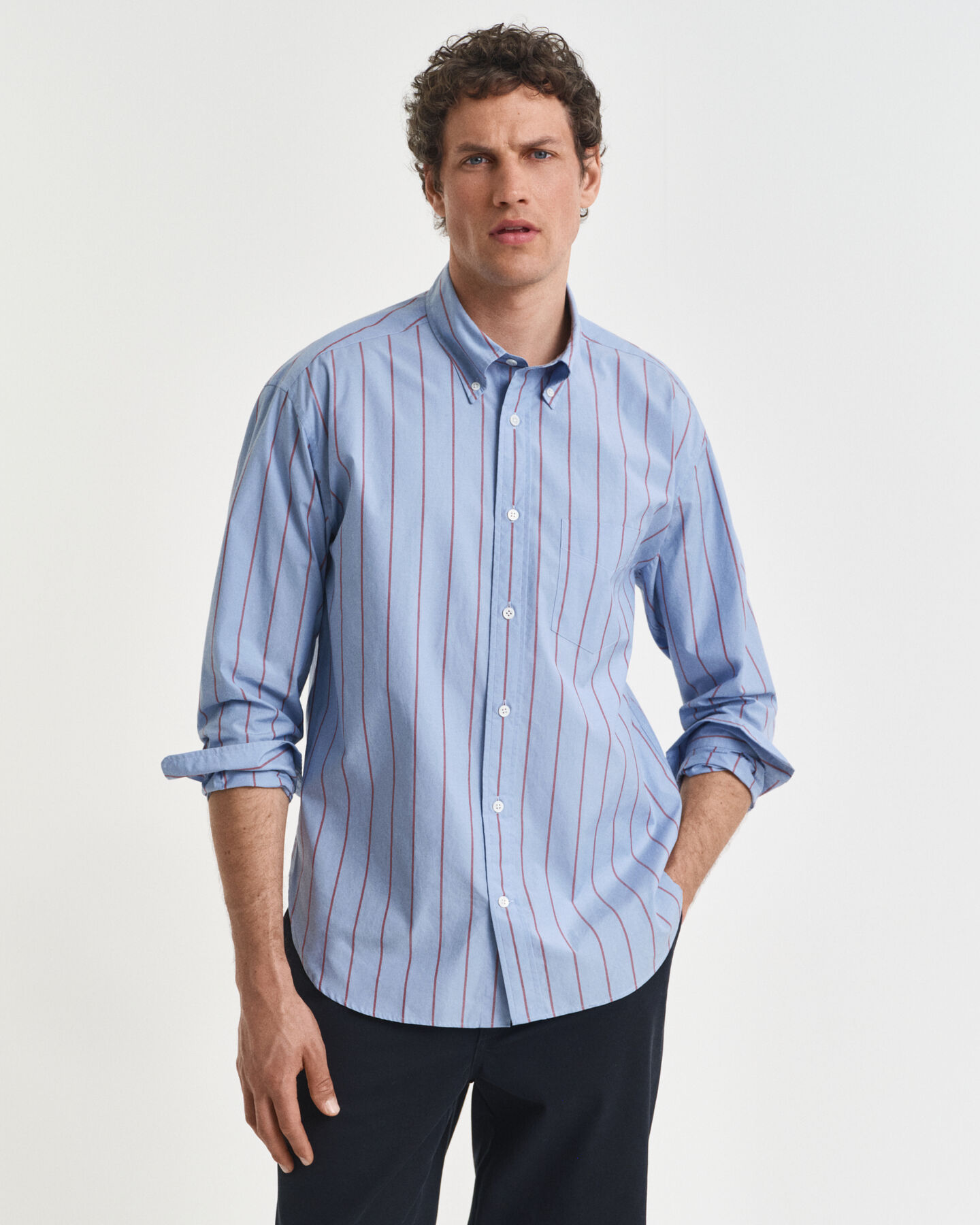 Relaxed fit Heritage Poplin skjorte med striber