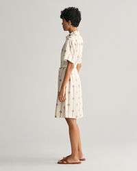 Kortærmet skjortekjole med tryk