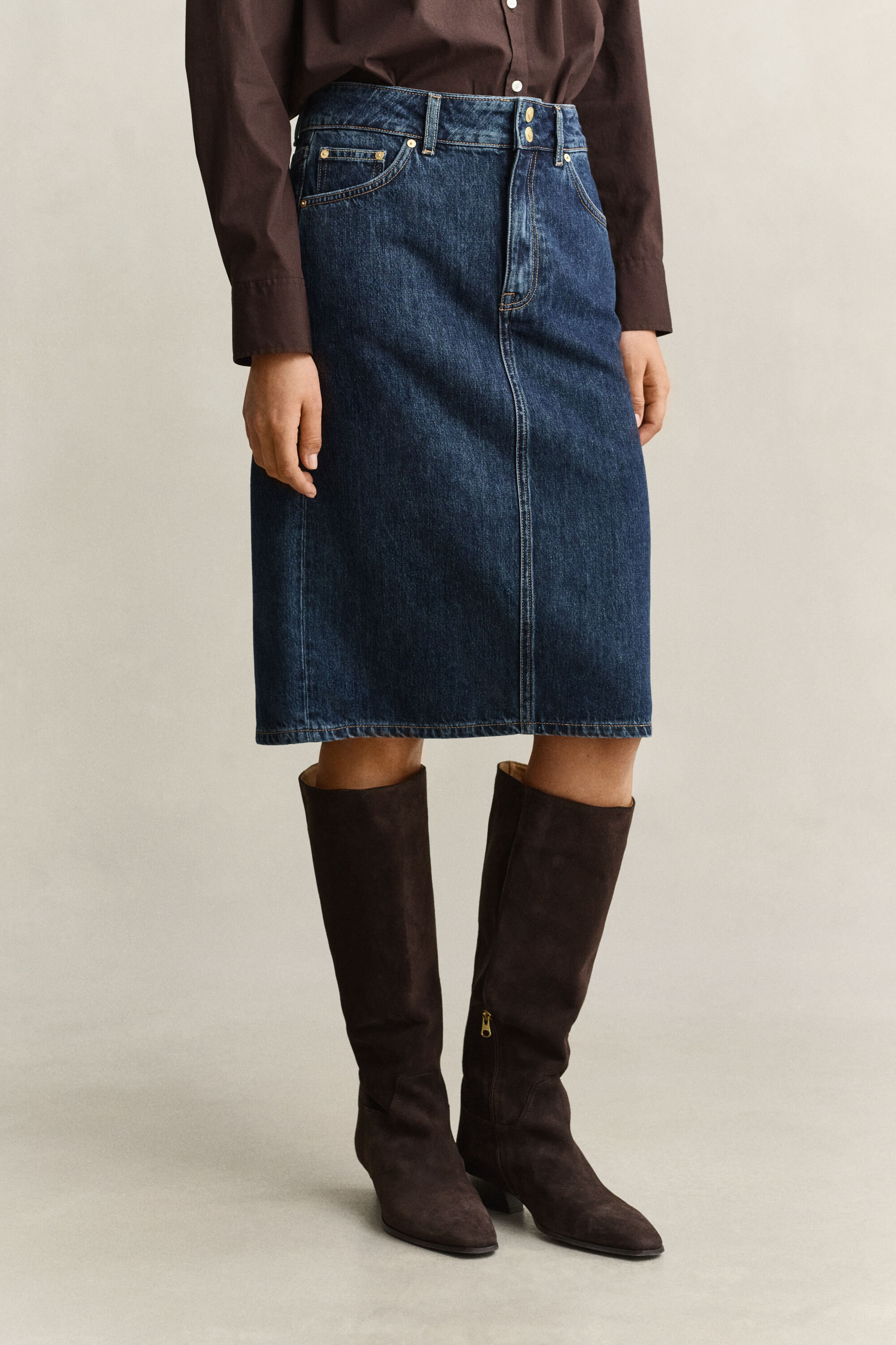 Denim-nederdel
