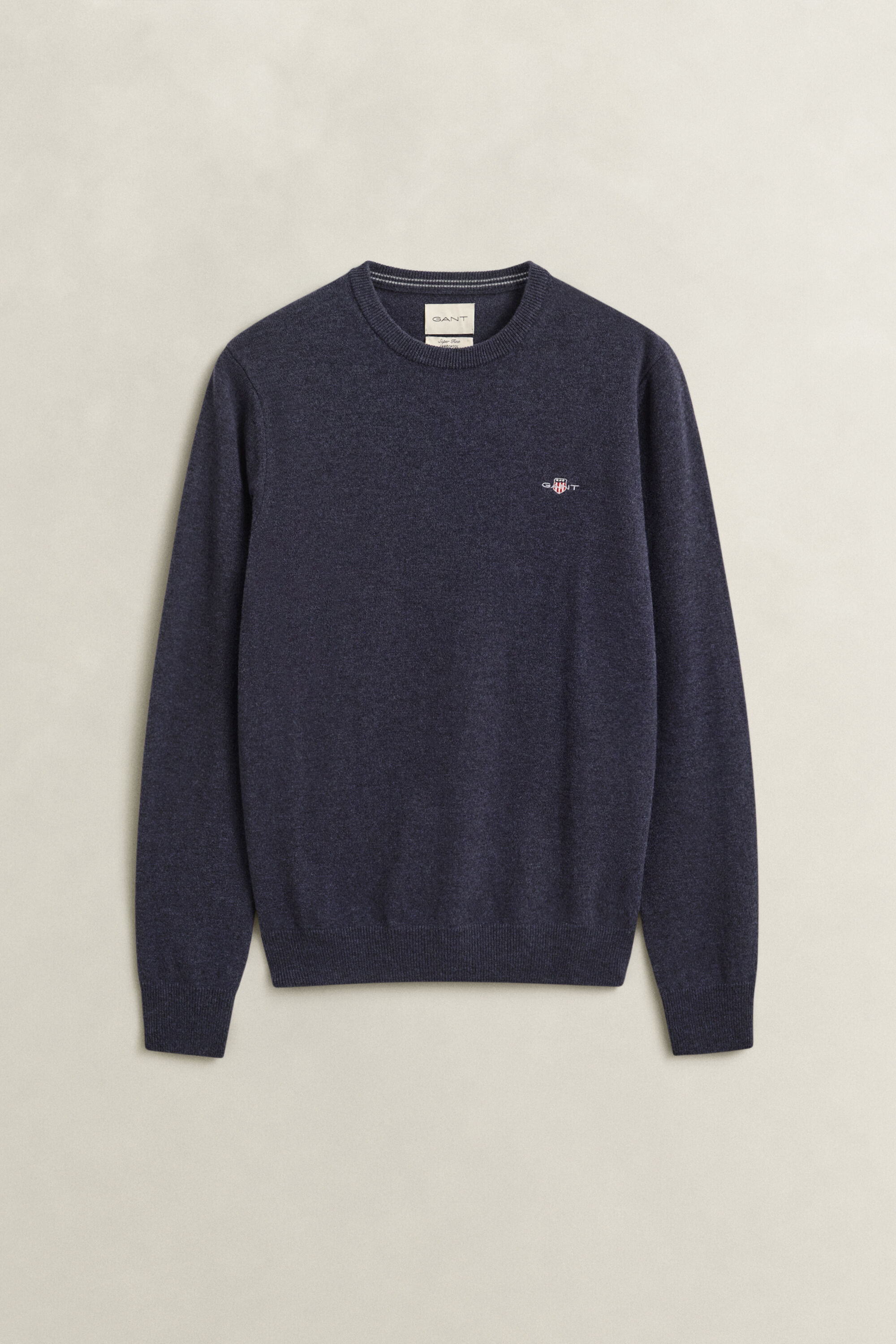 Crewneck sweater i lammeuld