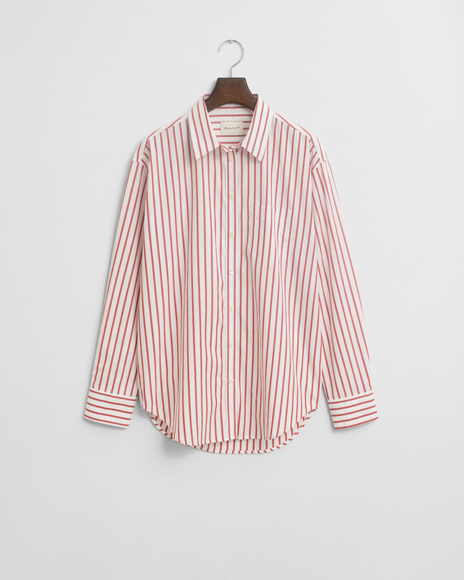 Relaxed fit klassisk stribet poplin-skjorte