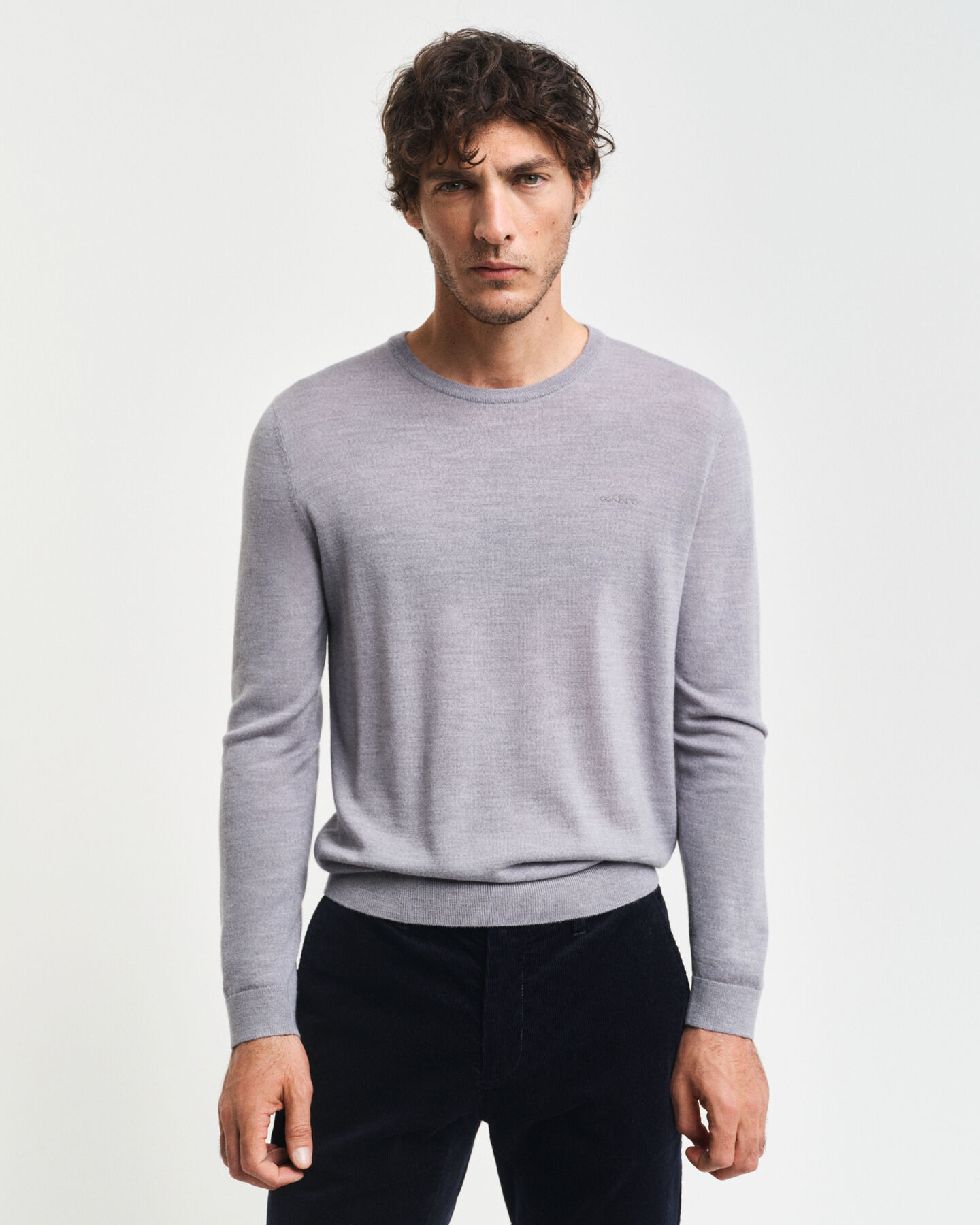 Crewneck sweater af ekstra fin merinould