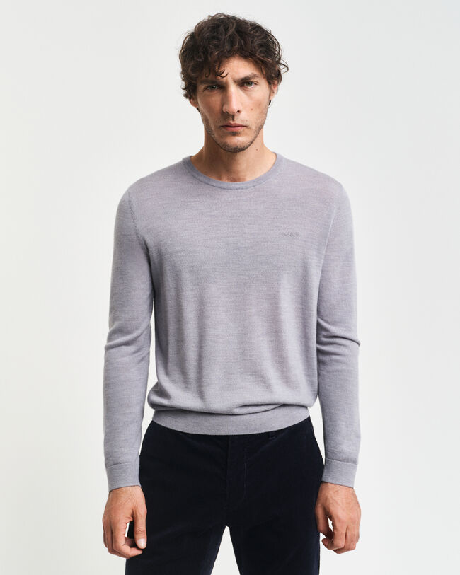 Crewneck sweater af ekstra fin merinould