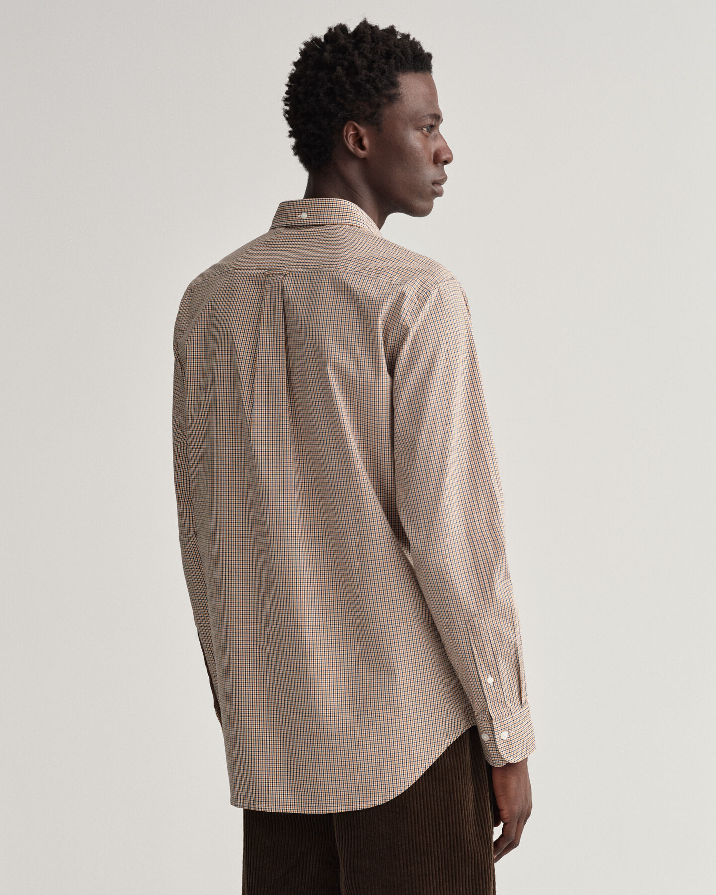 Regular fit mikro gingham skjorte af poplin