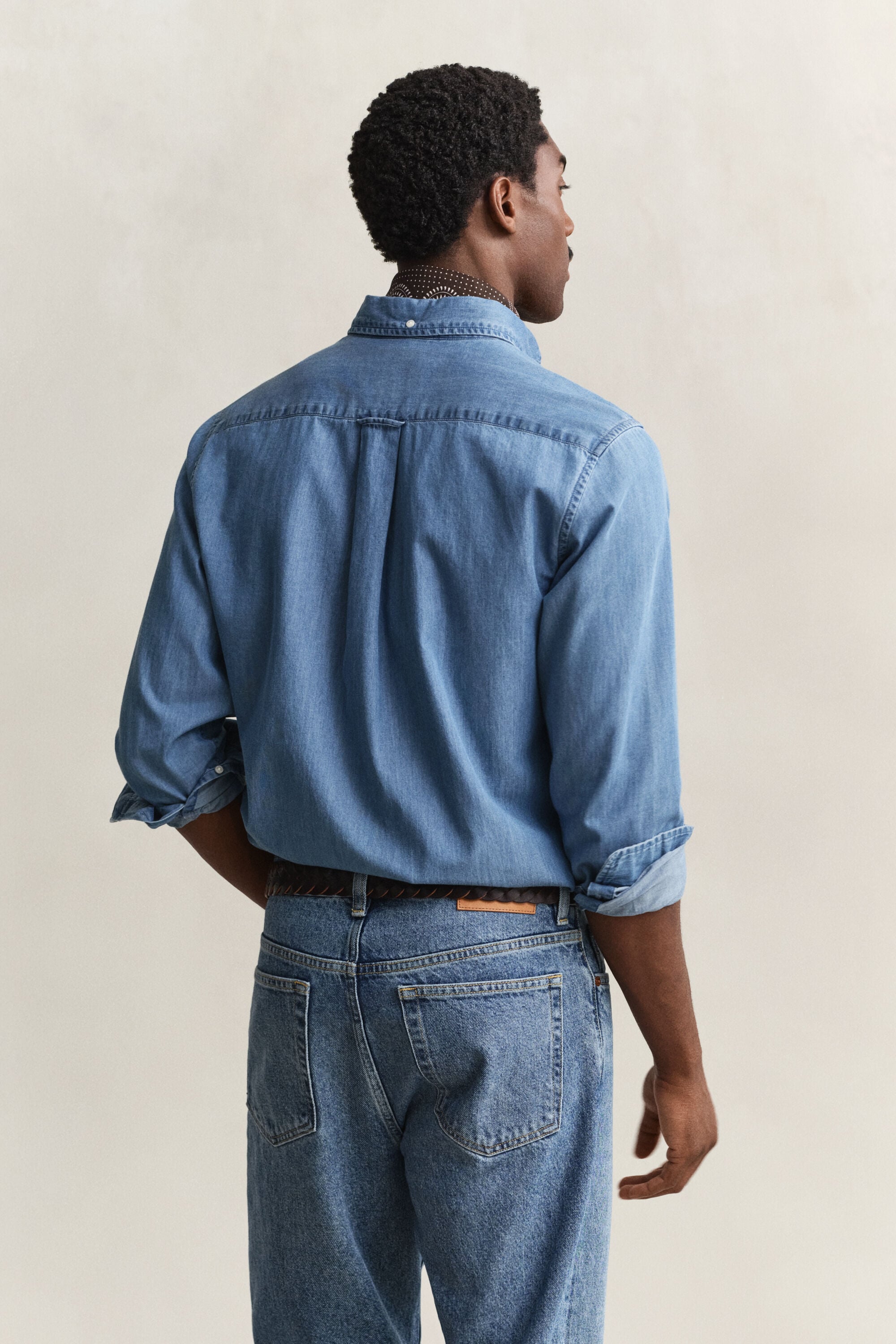 Regular fit indigo-skjorte