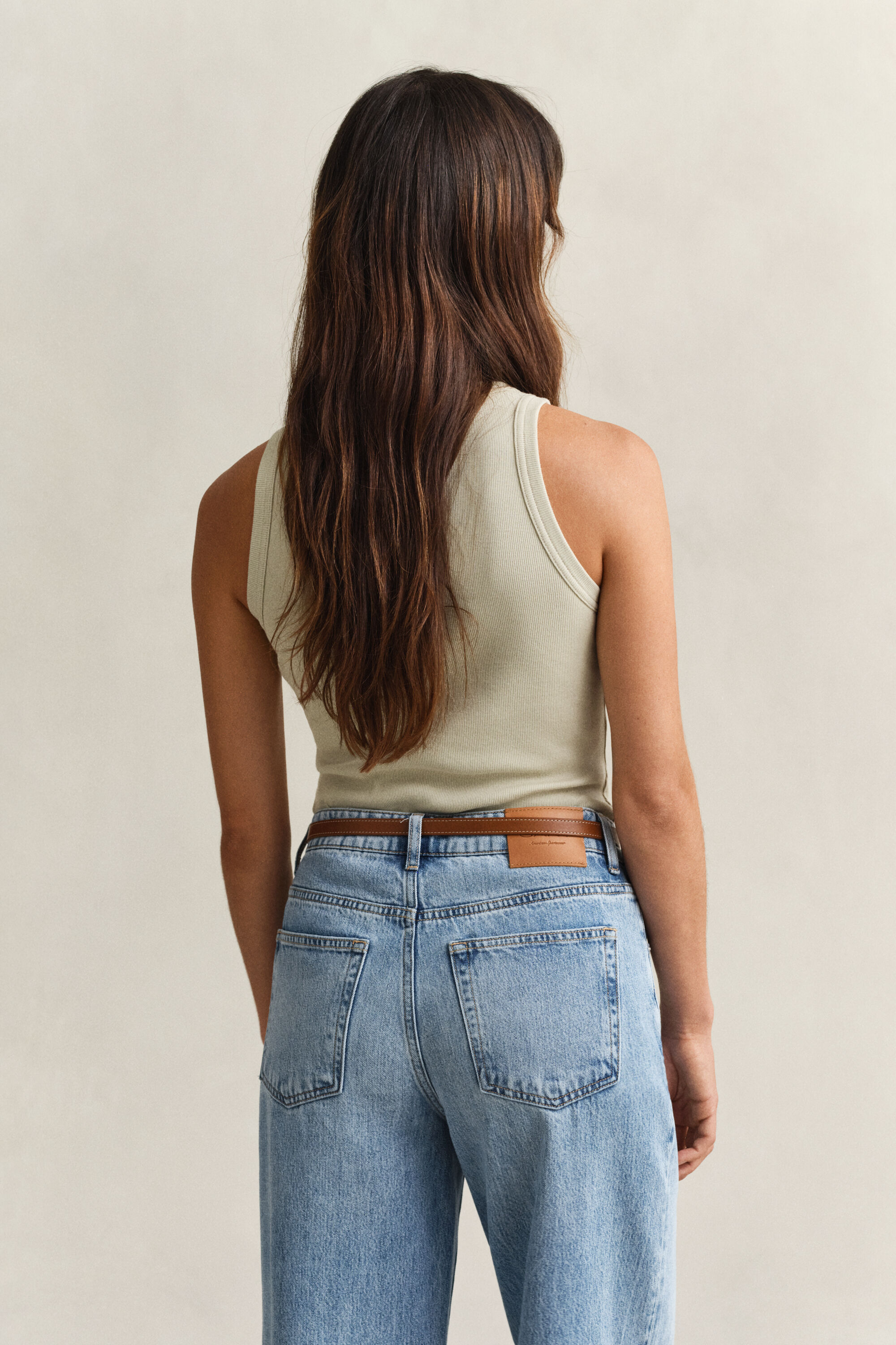 Ribstrikket tank-top