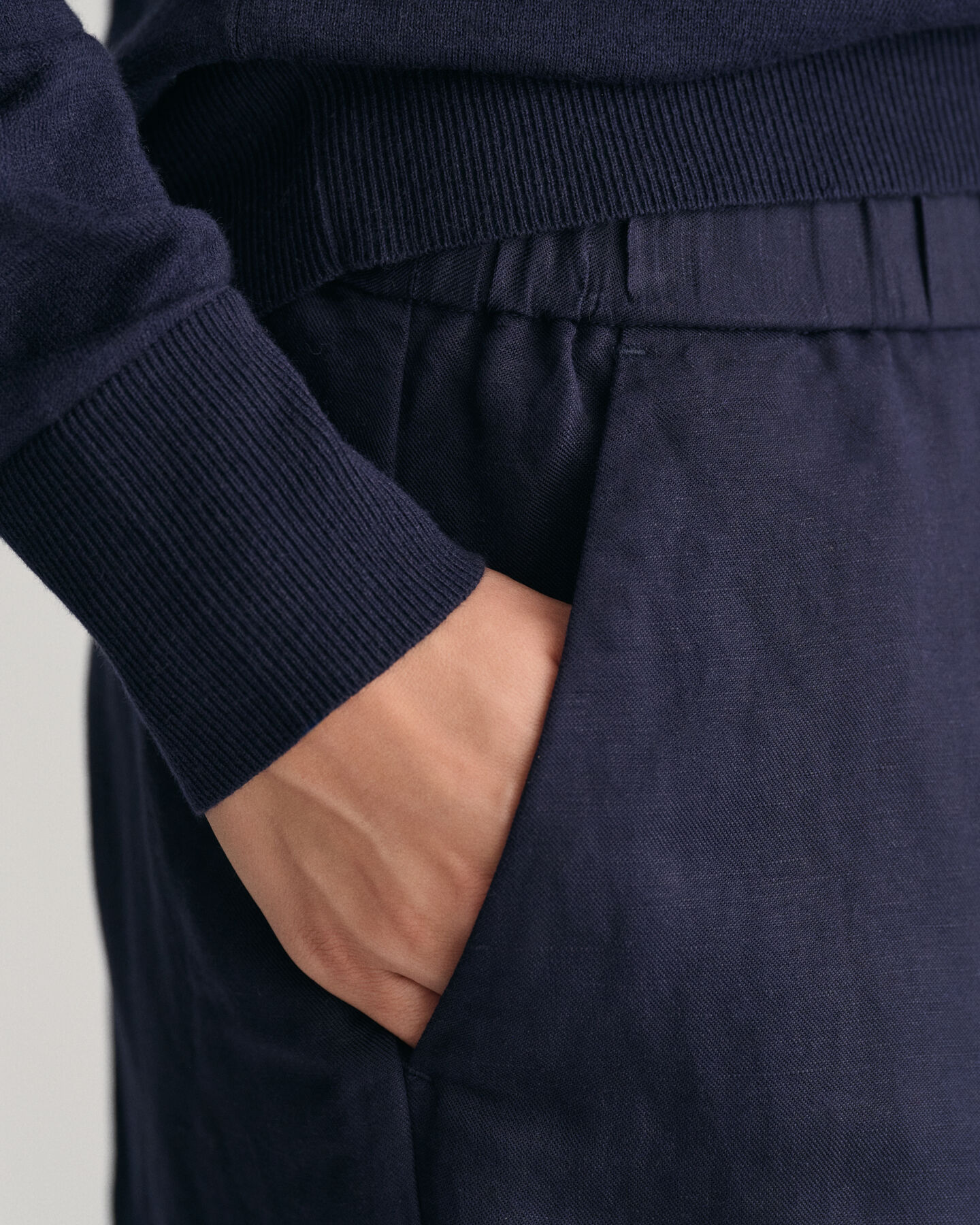 Relaxed fit pull-on shorts i hørblanding