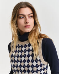 Argyle sweater-vest med crewneck